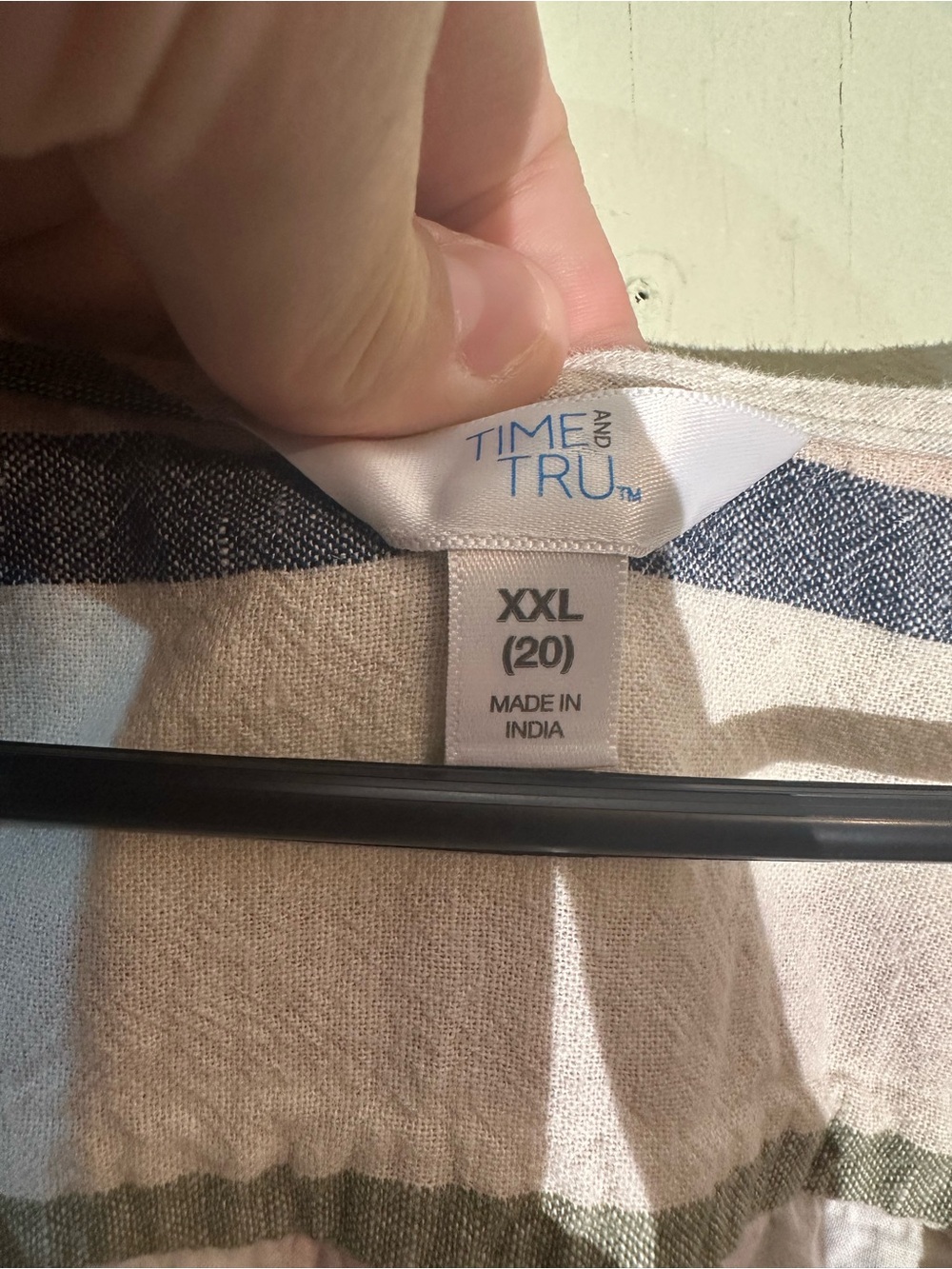 Time and Tru striped linen cotton blend dress with pockets size 2x xxl - Picture 3 of 4